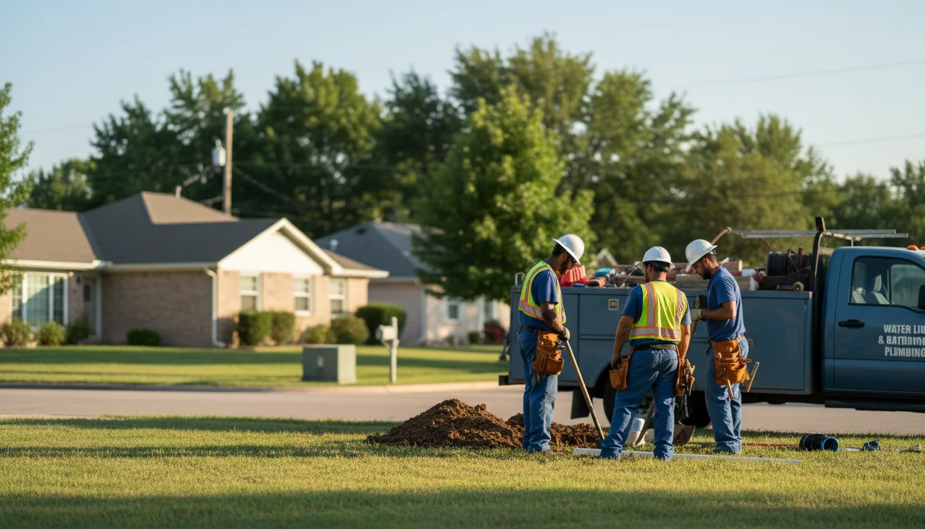 Residential water line and bathroom plumbing service in Negley, OH